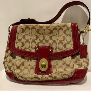 Vintage COACH purple/tan shoulder bag